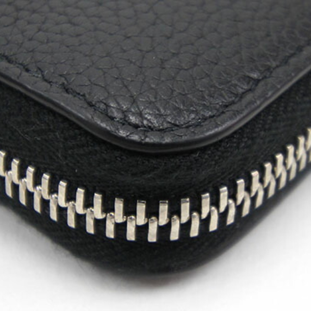Saint Laurent Round Long Wallet Cassandra Shadow Zip Around 687054 Black Leat... - Picture 5 of 7